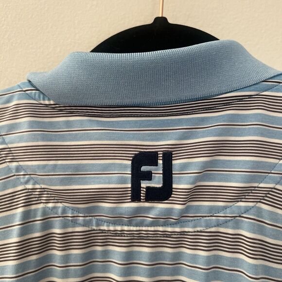 Footjoy Men's XL FJ Golf Polo Short Sleeve Shirts Lot Of 2 Blue & Gray - Picture 13 of 16